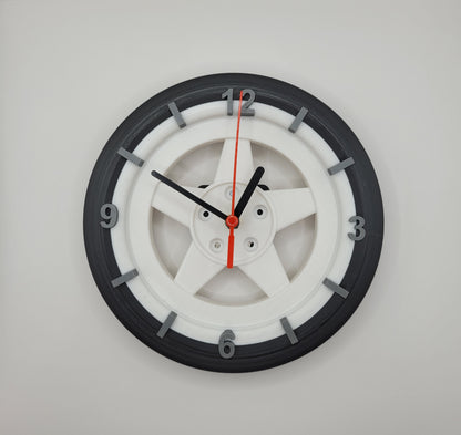 3D-Druck Wanduhr im Felgen Style Weiß